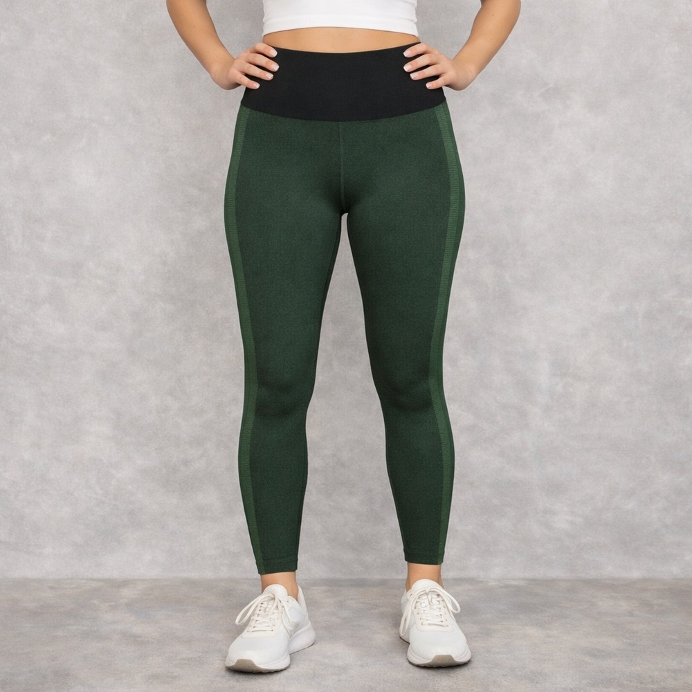 Outdoor Voices Leggings Women XS Green Mid Rise Elastic Waist Athleisure Yoga